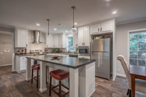 Interior photo of a manufactured home kitchen